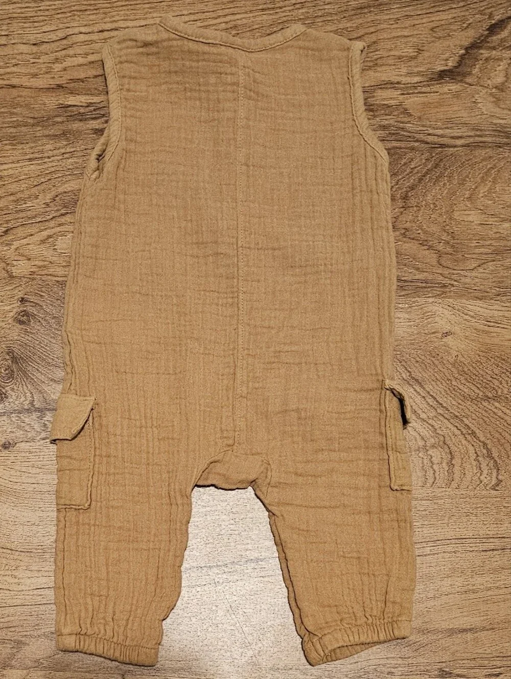 Old Navy Sleeveless Muslin Baby Romper in Mustard
